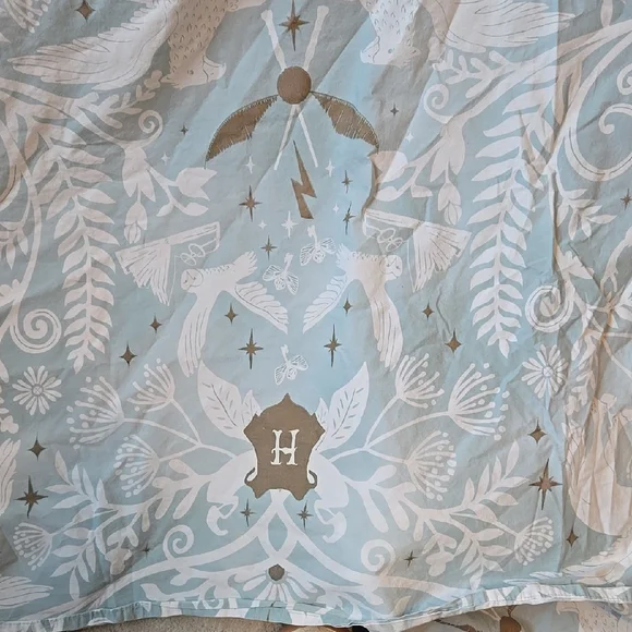 Pottery Barn Teen Harry Potter™ Magical Damask Full Sheet Set Mystic Mint - Picture 3 of 6